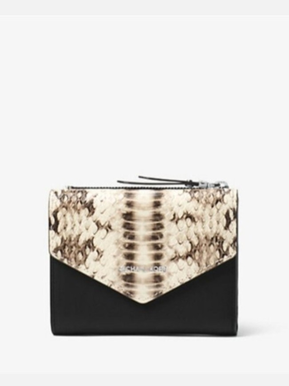 Michael Kors Small Snake Embossed Leather Envelope Compact Wallet Purse  Clutch